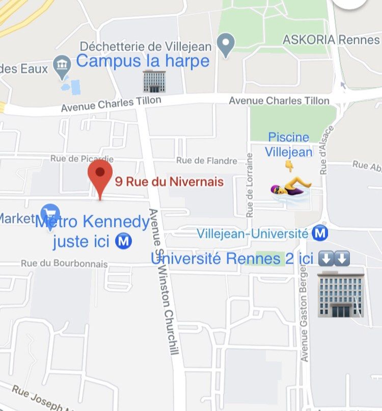Carte : 9 rue du Nivernais, Rennes